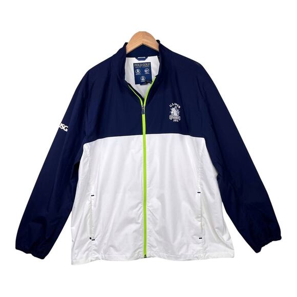 Polo Golf Ralph Lauren Blue white Jacket US Open 2016 Oakmont Men's XXL - Picture 1 of 12